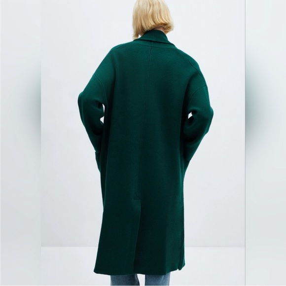 NWOT Mango MNG Green Oversized Knot Coat Coatigan Cardigan Duster Sweater Jumper - Picture 3 of 7